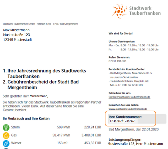 Anleitung KOP Kundenummer